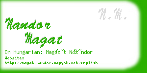 nandor magat business card